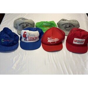 Vintage SnapBack Strapback Lot Of 7 Trucker Hat Caps Adjustable Baseball Golf